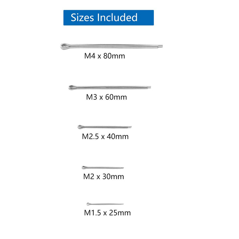 [Australia - AusPower] - Cotter Pin Assortment Kit, SDTC Tech 20 PCS 304 Stainless Steel Pin Clips Fastener - 5 Sizes 20 cotter pins 