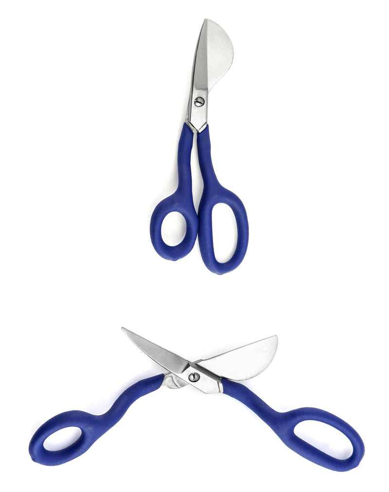 [Australia - AusPower] - QWORK Duckbill Shears, 7 in Duckbill Applique Scissors, for Carpet Pile, Carpet Punch - Blue 1 Pc 