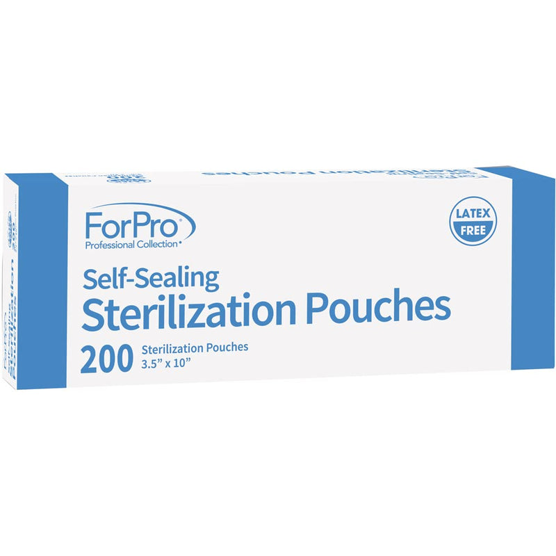 [Australia - AusPower] - ForPro Professional Collection Self-Sealing Sterilization Pouches, Latex-Free, Color Changing Indicator, 3.5" W x 10" L, 200-Count 