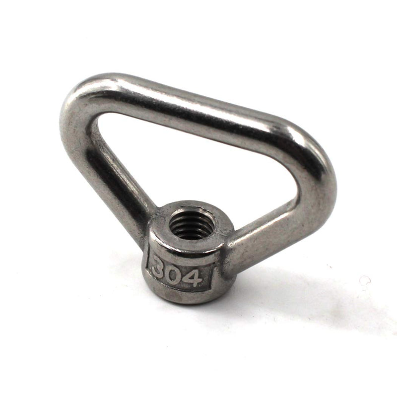 [Australia - AusPower] - 304 Stainless Steel Eye Nut M10 Triangle Ring Shape Lifting Eye Nut Set Threaded Nut Fastener 6PCS 