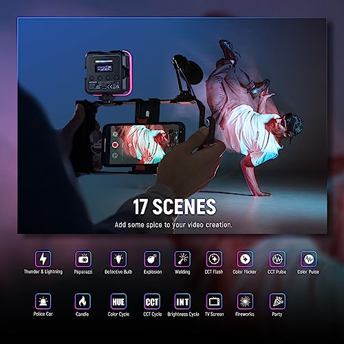 NEEWER RGB62 Magnetic RGB Video Light with Upgraded App Control RGB62 (1-Pack) w/o Desk Tripod