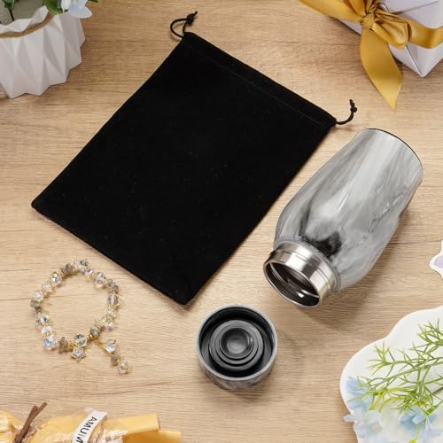 SOITIS Urns for Human Ashes, Mini Urn for Ash Male Female, Small Urns for Human Ashes Keepsake, Stainless Steel Memorial Cremation, Decorative Urn Funeral Urn - Black Keepsake Holder
