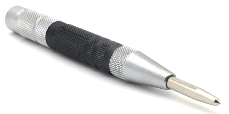[Australia - AusPower] - 2-Piece Automatic Center Punch, 6 Inch Hardened Steel Spring Loaded Center Hole Punch with Adjustable Knurled Cap for Machinists and Carpenters 