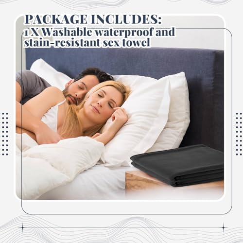 72 x 34 in Couple Waterproof Mat for Lover Adult, 1 Pcs, Black 72 x 34 in
