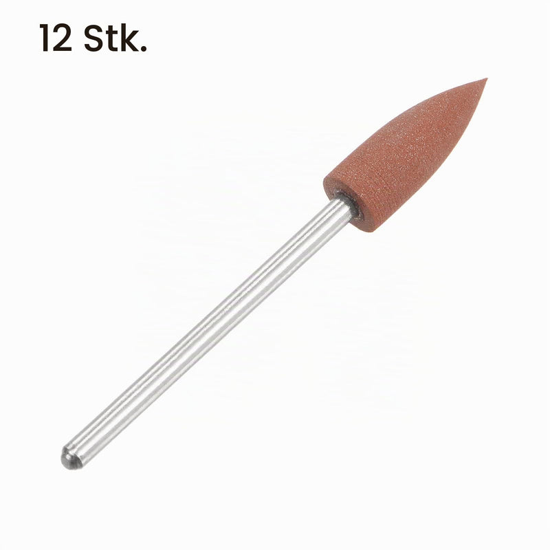 sourcing map Pack of 12 Sanding Pins 6 mm, Grit 80 Grinding Attachment | Pointed Handle Diameter 2.35 mm Professional Polishing Accessories for Grinding, Polishing, Cordless Screwdriver, Brown