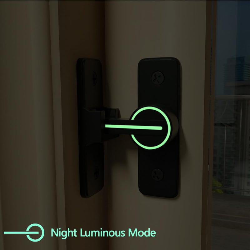 3 Packs Black Luminous 90 Degree Barn Door Locks,Heavy Sliding Barn Door Latches Door Lock,Premium Zinc Alloy for Enhanced Privacy and Security on Barn Door,Garden Entrances,and Sliding Door Black(Luminous) 90 Degree 3