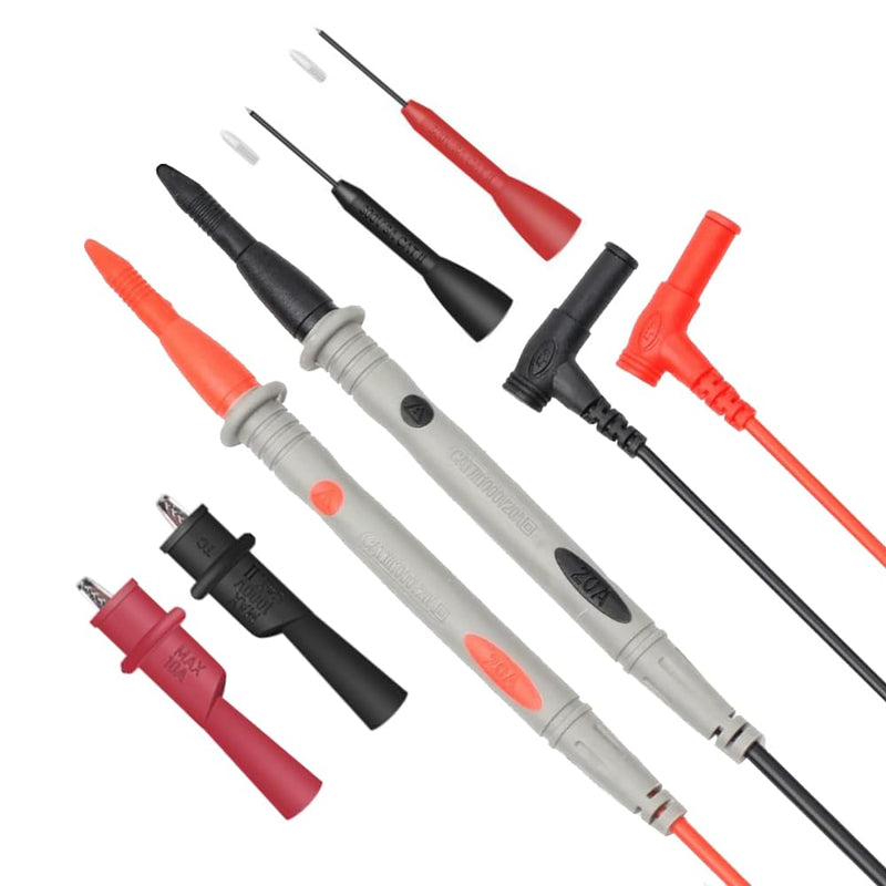 [Australia - AusPower] - Multimeter Leads Kit, Professional Electrical Multimeter Test Leads Set with Alligator Clips, Test Hooks, Test Probes Lead, Test Tweezer 