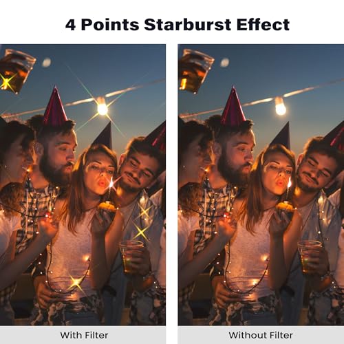 Walking Way 82mm Variable Star Filter, 4/8 Point for Camera Lens