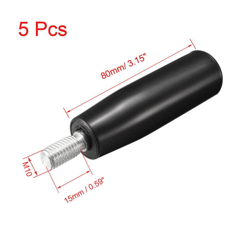 [Australia - AusPower] - uxcell 5Pcs Revolving Handwheel Machine Handle M10 Male Threaded Stem for Milling Machinery 