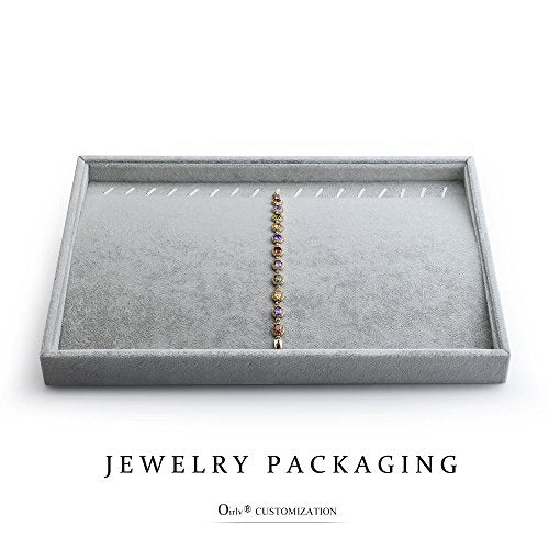 Oirlv Velvet Stackable Jewelry Display Trays Showcase Jewelry Organizer Storage Trays(necklace display)