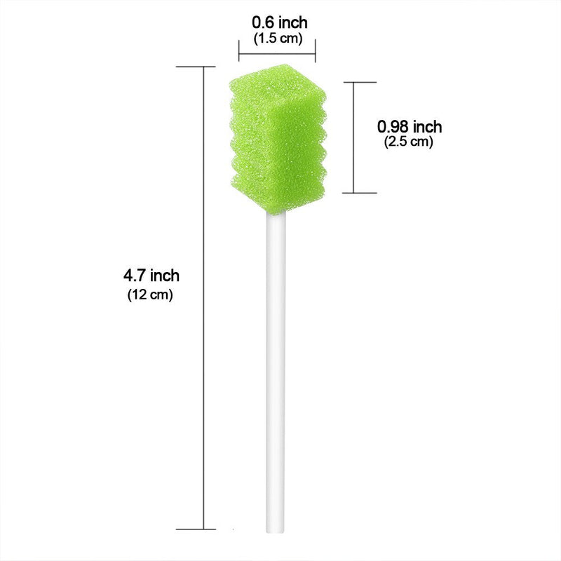 [Australia - AusPower] - (250 Pack) Disposable Oral Swabs, Sterile Dental Sponge Swabsticks Unflavored for Mouth, Gum Cleaning. 250green 