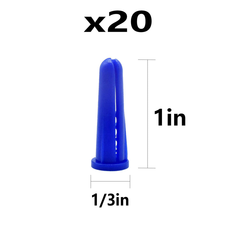 [Australia - AusPower] - (274 pcs) Plastic Drywall Wall Anchors Kit with Screws， Concrete Screw kit Wall Anchor Set Suitable for Brick and Cement Walls 