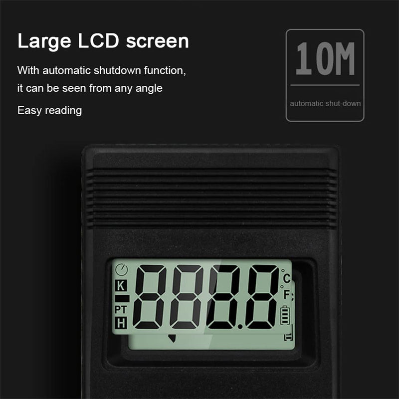 [Australia - AusPower] - K-Type Digital Thermometer with Thermocouple Probe Wire, -50°C to 1300°C Measurement Range, LCD Backlight LCD Thermometer 