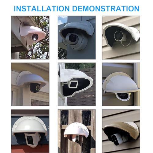 Universal Security Camera Sun Rain Cover Shield - Length 11.4", Width 8.0", Height 6.2" - Weatherproof Protective Roof for Dome/Bullet Outdoor Cameras (White, 2Pack) White-2Pcs
