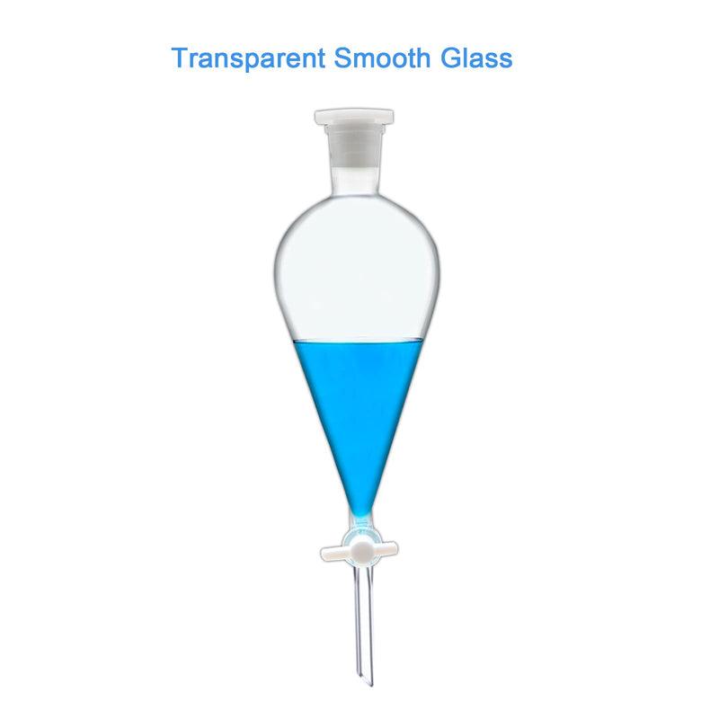 Borosilicate Glass 1000ML Separating Funnel Heavy Wall Conical Separatory Funnel with 24/40 Joints and PTFE Stopcock Lab,Food,pear - 1L 1000.0 Milliliters 1 HD-LA-0202
