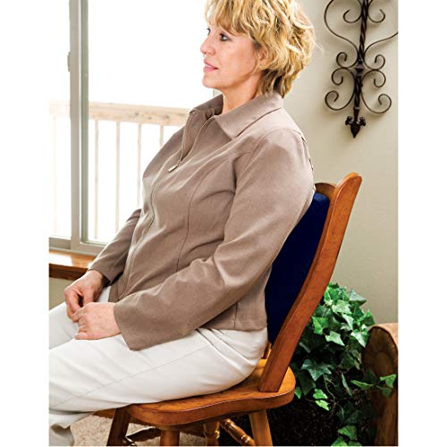 Carex lumbar support pillow for office chairs, contoured back cushion for lower back comfort and improved posture.