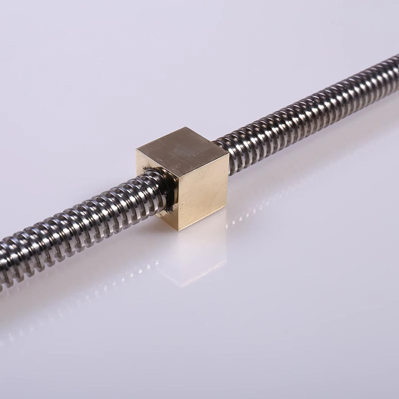 [Australia - AusPower] - T10 Lead Screw 400mm / 15.75 inch Length + Brass Nut, T10 10mm Diameter T10 x 2 Tr10 x 2 Acme Thread Screw Pitch 2mm Lead 2mm 1 Starts, 1 Pcs, Used in 3D Printer Z Axis CNC (Kwweeoo) 