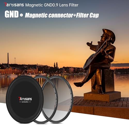 7artisans Nano Magnetic Filter UV Filter ND Light Reduction Filter/CPL Polarization Filter/GND Gradient Filter/Black Mist 1/4 Portrait Photography Filter Suitable for Lens(77mm GND0.9) 77 mm Magnetic GND0.9
