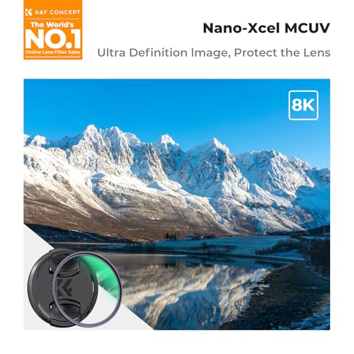 K&F Concept 49mm MCUV Lens Protection Filter with Filter Cap Cleaning Cloth
