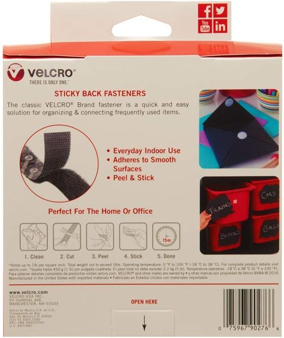 [Australia - AusPower] - VELCRO Brand Tape, Black 15ft 