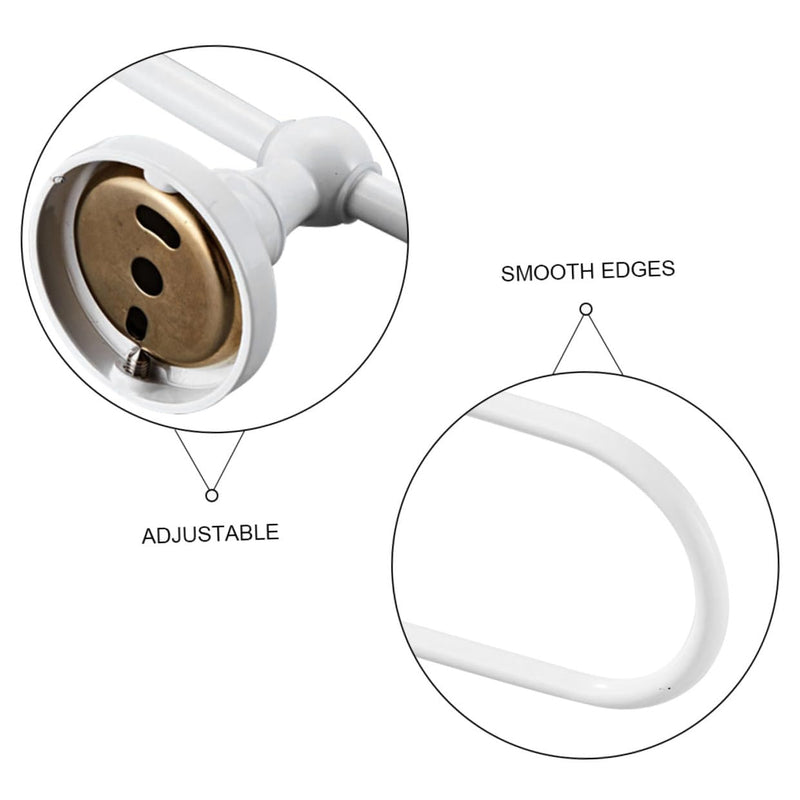 VOSAREA Hand Towel Ring Oval White - Hand Towel Holder for Bathroom Wall - Heavy Duty Rustproof Metal Hanger - Modern Matte Bathroom Hardware for Kitchen Sink (White)