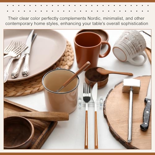 10 Pcs Crystal Acrylic Dumbbell Cutlery Holder Gift Set High Transparent Knife Chopstick Spoon Holder Restaurant Supplies for Placing Tableware Table Decoration Wedding Housewarming Favor Gifts
