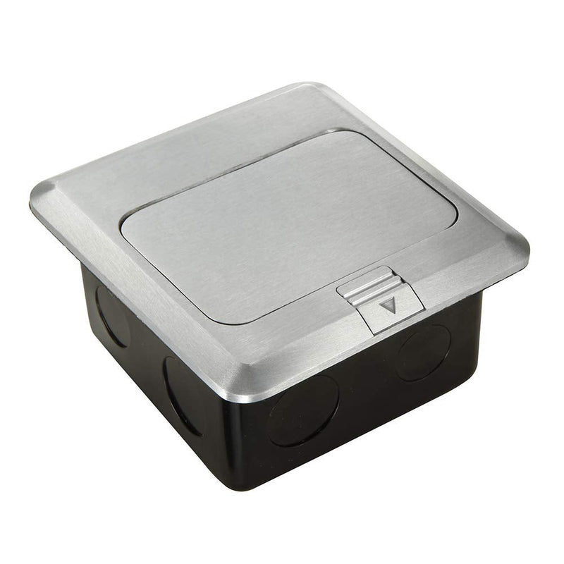 Pop Up Floor Electrical Outlet Kitchen Countertop Waterproof Sockets Pop Out Receptacle Stainless Steel Box Silver Cover with USB Chargers