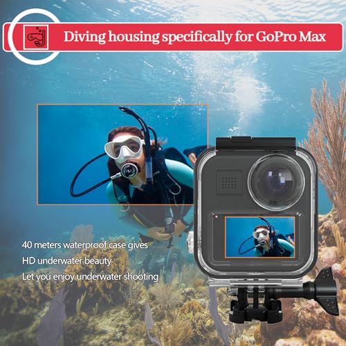 Ultimate Underwater Dive Housing Case Compatible with GoPro MAX – 40m/131ft Waterproof Protective Shell with Corrosion-Resistant PC & Tempered Glass Lens 2019