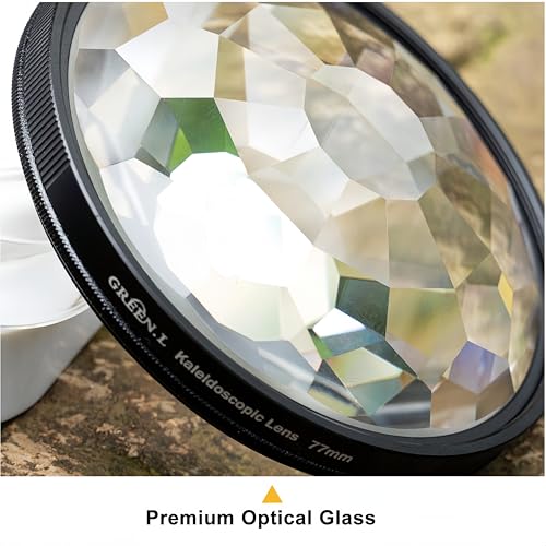 GREEN.L 72mm Kaleidoscope Prism Lens Filter Photography Prism Crystal Glass Effect Filter