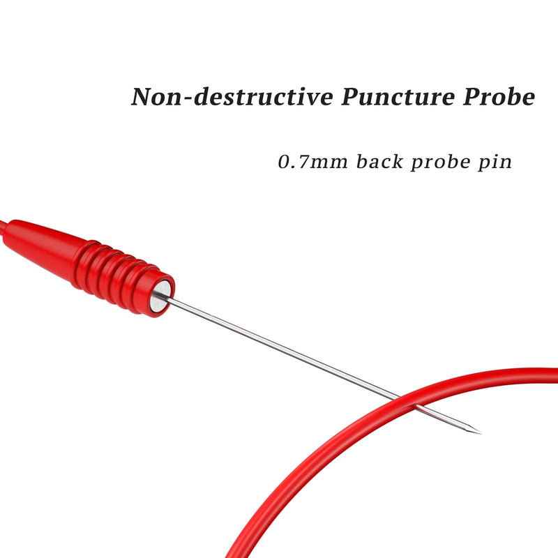 [Australia - AusPower] - Cleqee Test Probe Extension Test Leads 2 mm Socket to Stainless Steel Test Probe Cable 20 cm for Multimeter Electrical Testing Red and Black Pack of 2 P1046 