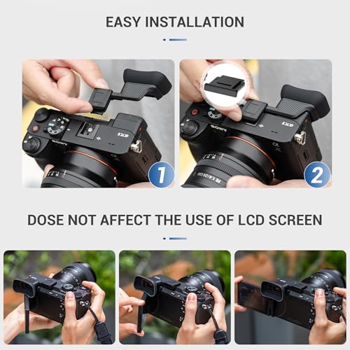Extended A7CII A7CR Eyecup with Cold Shoe Mount & Hot Shoe Cap(Not for A7C) for Sony A7CII A7CR (Upgrade)