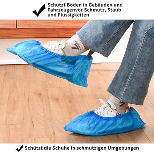 60 Disposable Shoe Covers, Waterproof, Non-Slip Shoe Covers, Extendable, Up to XL Code, Multipurpose Shoe Cover for Family, Clinic, Laboratory, Overshoes, Size One Size