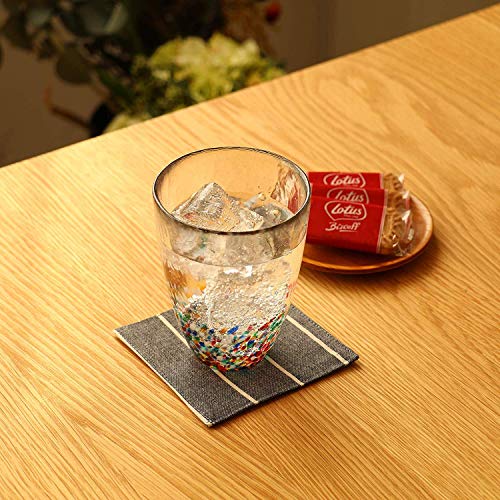 ADERIA FS71550 Tsugaru Vidro Nebuta Tumbler Pair, 10.1 fl oz (300 ml), Made in Japan with Cosmetic Box, Glass, Highball, Cup, Wedding, Celebration, Beer, Stylish, Present, Glass, Sake, Birthday, Tumblers set