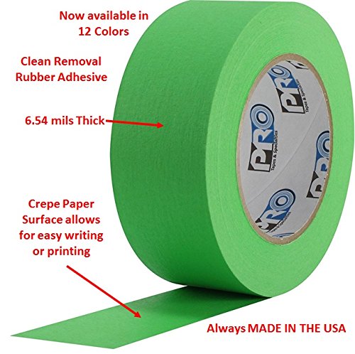 ProTapes Colored Crepe Paper Masking Tape, 60 yds Length x 2" Width, Pink (Pack of 1) 2" (Pack of 1)
