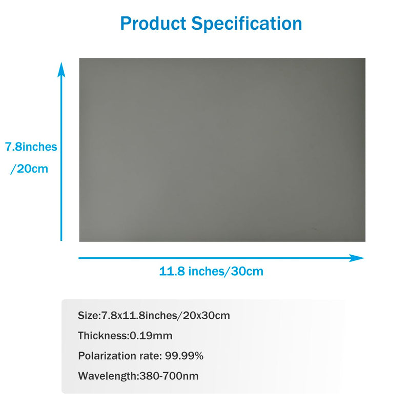 [Australia - AusPower] - Polarized Film Sheets 3 PCS 7.8 x11.8inches/20x30cm Polarizer Linear Polarizing Filter Non-Adhesive for Educational Physics Photography Lighting 