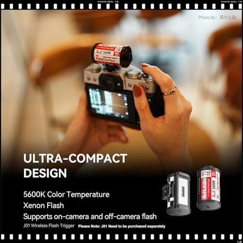 TTARTISAN M01 Mini Speedlite Camera Flash, GN12, 5600K ±200K, Built-in Battery, 4 Power Levels, Hot Shoe Fill Light for Canon, Fuji, Sony, Nikon, Leica, Pentax, Olympus