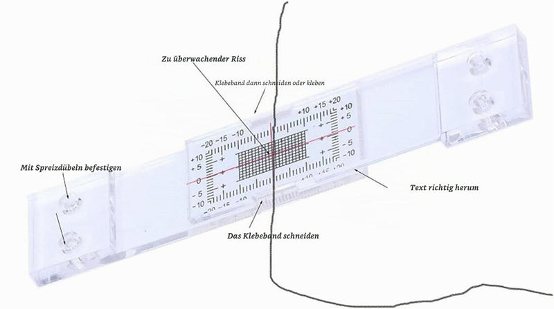 3 Sets Manual Masonry Crack Measuring Device Monitor Crack Monitor for Measuring and Recording Lesions and Cracks in Flat Masonry Surfaces