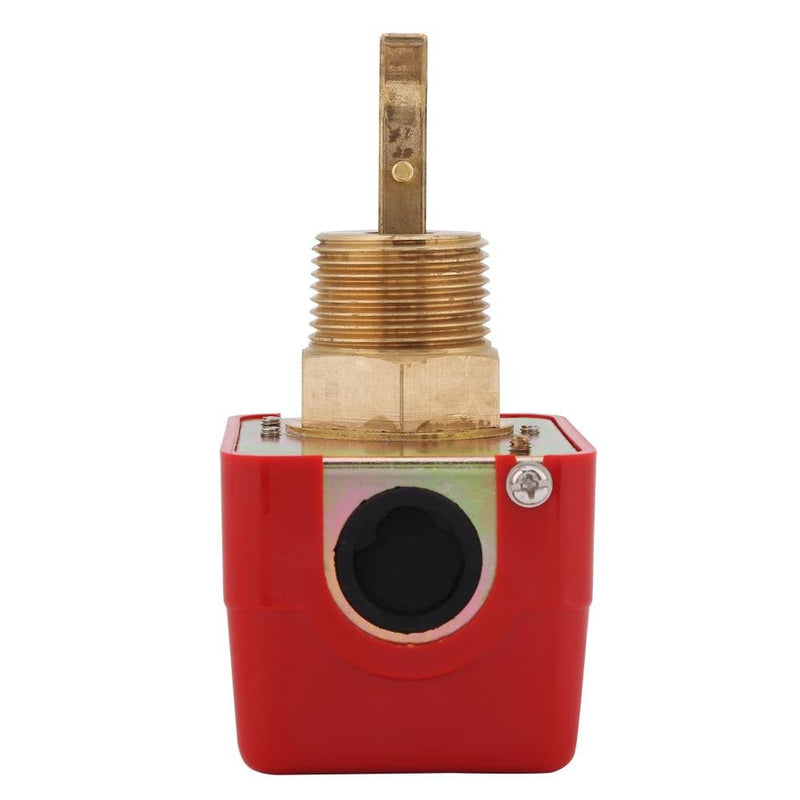 [Australia - AusPower] - Water Paddle Flow Control Switch, AC250V 10Bar BrassLiquid Water Sensor Controller NPT Thread Connection Automatic Paddle Type Flow Switch Red 1pc 
