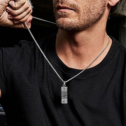 Urn Necklaces for Ashes, Stainless Steel Cremation Jewelry for Ashes, Keepsakes Gifts for Men/Women Chain Length 24 Inches Serpent Skull