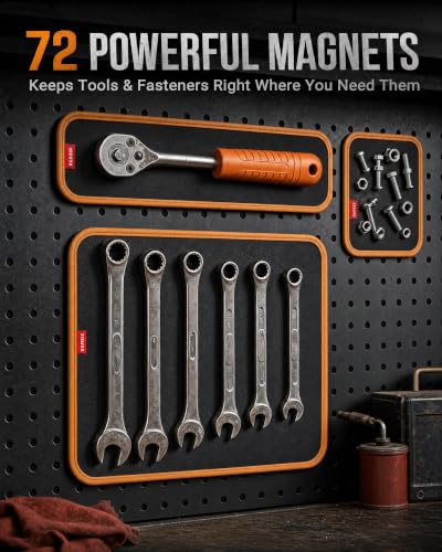 DEHOYI 3-piece flexible magnetic tool mat set with large, medium and small trays for organizing tools and metal parts