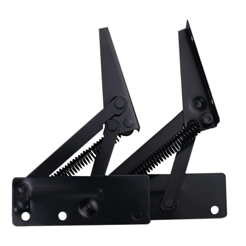 [Australia - AusPower] - (2pc) Black spring hinge 80 degree foldable lifting bracket is widely used for sofa hinge lifting and furniture storage support hinges (black) 