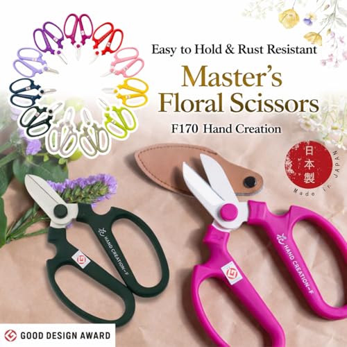 Blue SAKAGEN Japanese floral scissors for professional flower arranging, ikebana, and gardening