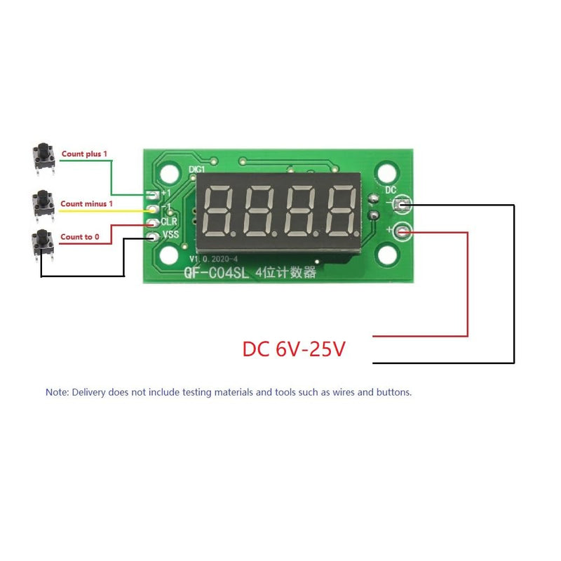 [Australia - AusPower] - DC6V-25V 0-9999 Electronic Digital Counter Module with Power Cut Memory Function 