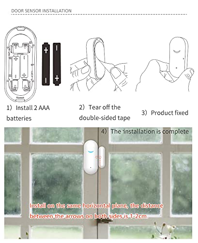 [Australia - AusPower] - 5 Pack WiFi Wireless Door Window Sensor,TUYA Smart Alarm with Free Notification APP Control Home Security Alarm System，Compatible with Alexa Google Assistant 5 