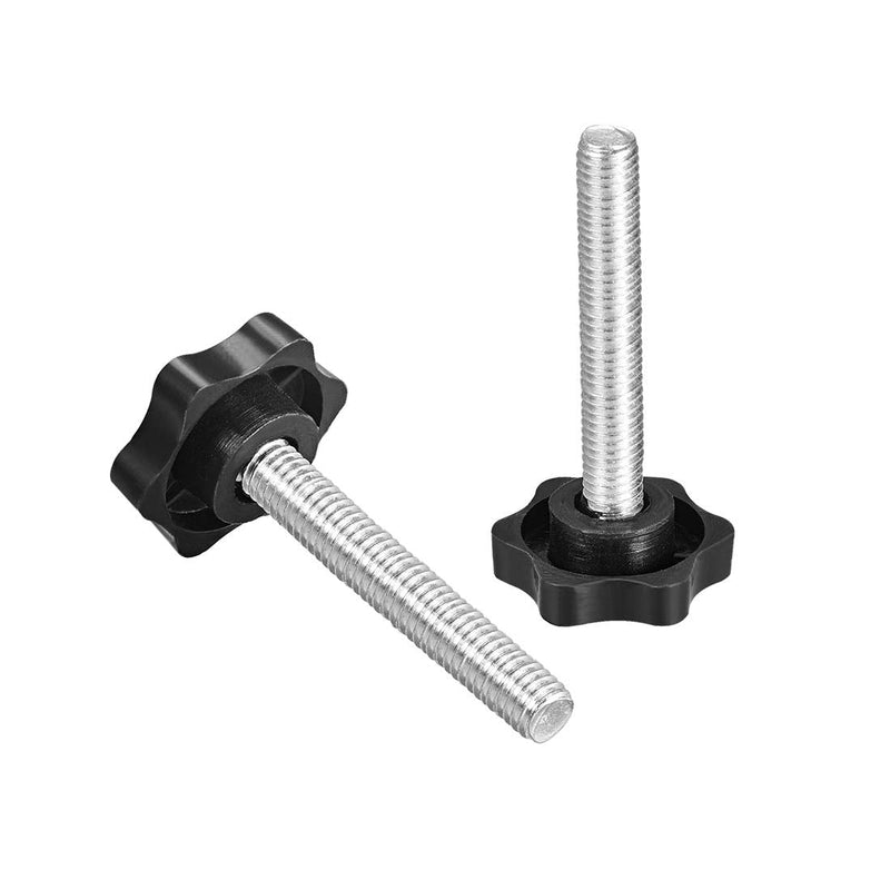 [Australia - AusPower] - uxcell Clamping Screw Knob, 38mm Dia Plum Hex Shaped Grips Star Knob Thread Diameter M8 Thread Length 50mm Male Thread, 2pcs M8*50 