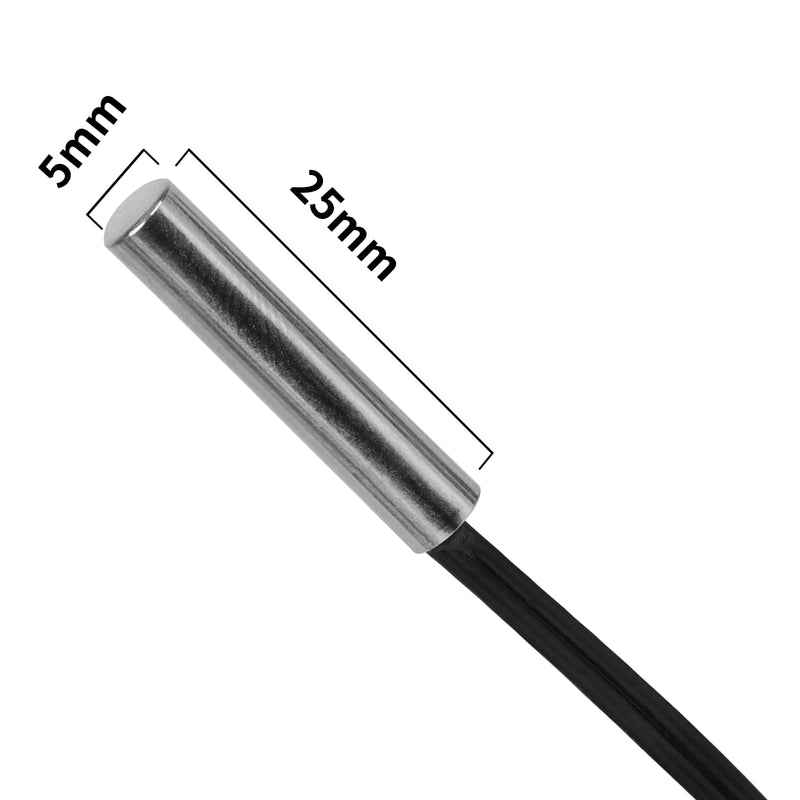 [Australia - AusPower] - 10K B3950 Temperature Sensor Probe 6Pcs 1 Meter Waterproof Temp Sensor Probe Stainless Steel NTC Temp Sensor Probe, Digital Temperature Transmitter Extension Cable with JST XH2.54mm Interface 