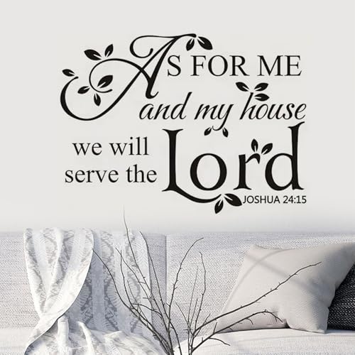 Wasise Christian Wall Art - Bible Verse Stickers, Christian Decor Bible Verse Wall Art with Leaf Design, Home Sweet Home Decor, Removable Vinyl Wall Decals for Bedroom Living Room Religious Decoration C