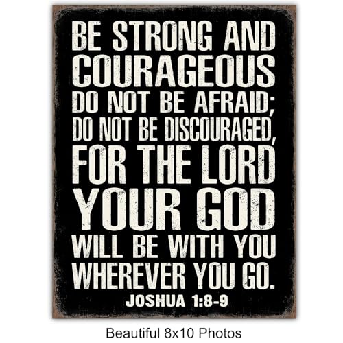 Inspirational Christian Wall Art - Motivational poster Religious Wall Decor - God Decor - spiritual Decoration - Christian Gifts for Women Men - Positive Quotes - Home Office Man cave Print 8x10