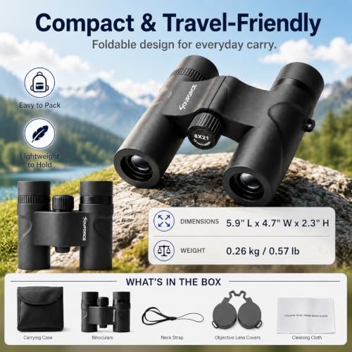 8x21 Compact Binoculars for Adults BAK4 Prism High Powered