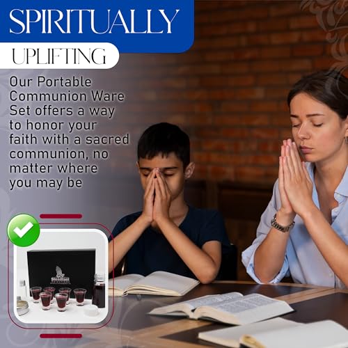 Portable Communion Set for Travel, Home, and Wedding - Communion Kits for Home Visits Premium Communion Ware Set